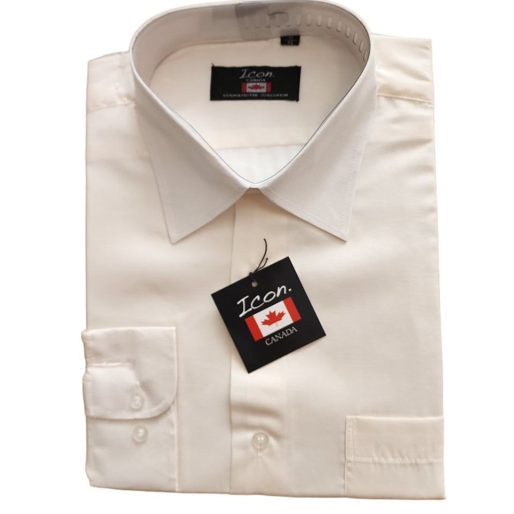 Icon. Shirt Men's 16.5 Brown Long Sleeve Classic Button Collared NEW